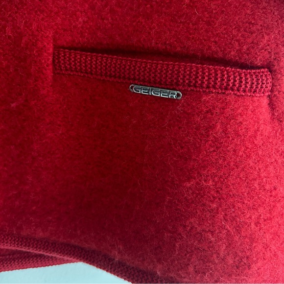 Geiger Vintage Red Boiled Wool Button Jacket Women's Size 8 - Picture 8 of 16